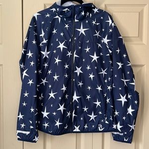 J. Crew New Balance Stars Windbreaker Jacket Size L Large